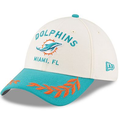 Men's New Era Cream/Aqua Miami Dolphins 2025 NFL Draft 39THIRTY Flex Hat