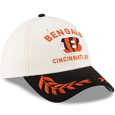 Men's New Era Cream/Black Cincinnati Bengals 2025 NFL Draft 39THIRTY Flex Hat