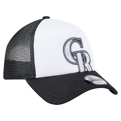 Toddler New Era White/Black Colorado Rockies Painted A-Frame 9FORTY Trucker Adjustable Hat