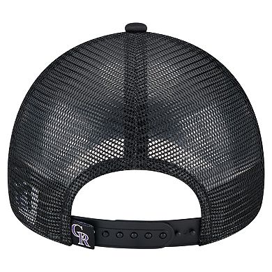 Toddler New Era White/Black Colorado Rockies Painted A-Frame 9FORTY Trucker Adjustable Hat