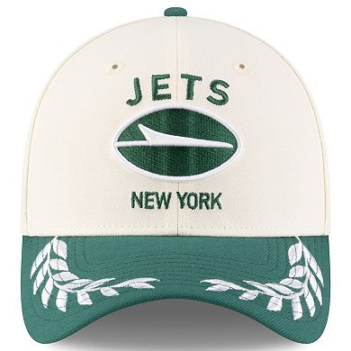 Men's New Era Cream/Green New York Jets 2025 NFL Draft 39THIRTY Flex Hat