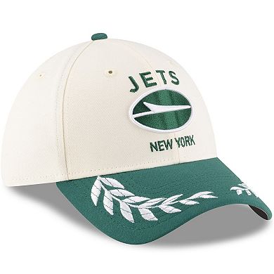 Men's New Era Cream/Green New York Jets 2025 NFL Draft 39THIRTY Flex Hat