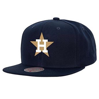 Men's Mitchell & Ness Navy Houston Astros Cooperstown Collection Basic Flip Snapback Hat