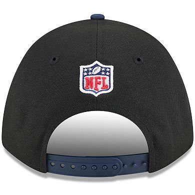 Men's New Era Black/Navy New England Patriots 2025 NFL Draft 9FORTY A-Frame M-Crown Adjustable Hat