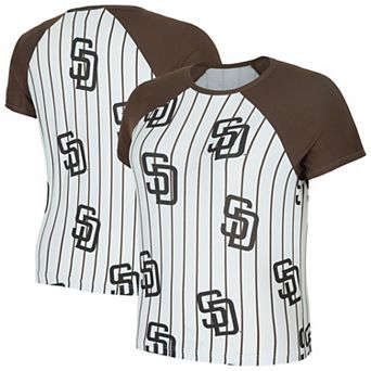 Women's Concepts Sport White San Diego Padres Outbound Pinstripe Raglan T-Shirt