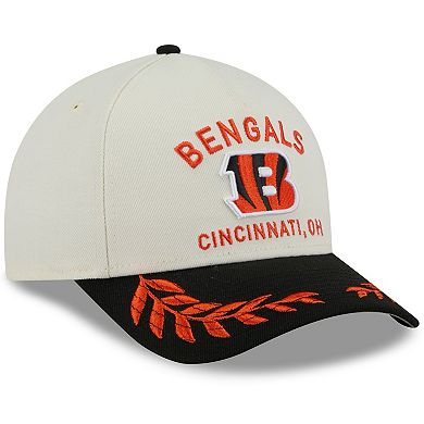 Men's New Era Cream/Black Cincinnati Bengals 2025 NFL Draft 9FORTY A-Frame M-Crown Adjustable Hat