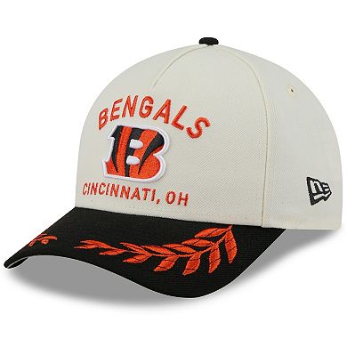 Men's New Era Cream/Black Cincinnati Bengals 2025 NFL Draft 9FORTY A-Frame M-Crown Adjustable Hat