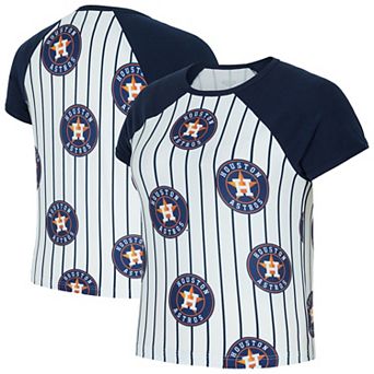 Women's Concepts Sport White Houston Astros Outbound Pinstripe Raglan T-Shirt