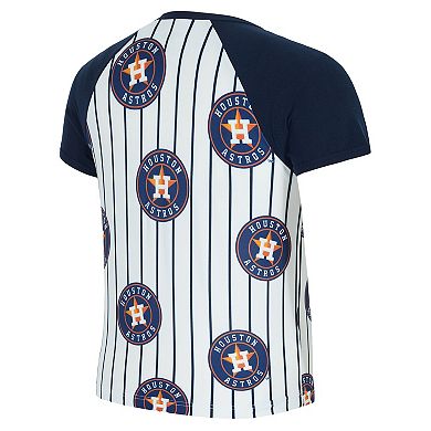 Women's Concepts Sport White Houston Astros Outbound Pinstripe Raglan T-Shirt