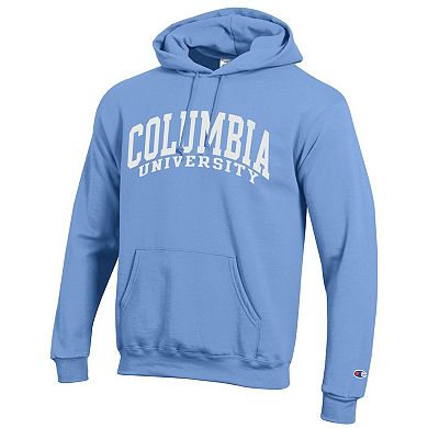 Men's Champion Light Blue Columbia University Basic Arch Fleece Pullover Hoodie