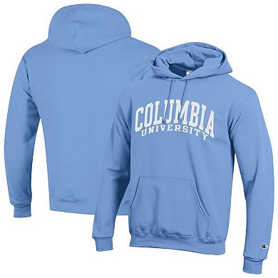 Men's Champion Light Blue Columbia University Basic Arch Fleece Pullover Hoodie