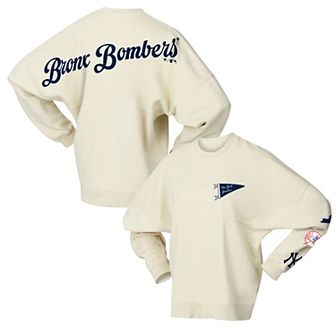 Women's Fanatics Tan New York Yankees Pennant Flag Branded Fleece Pullover Sweatshirt