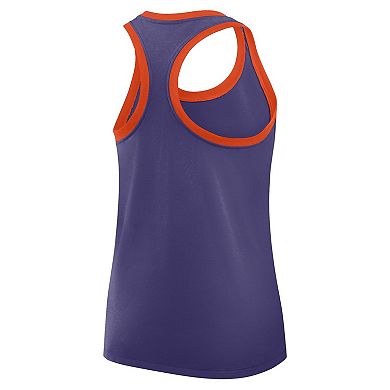 Women's Nike Purple Clemson Tigers Primetime Tri-Blend Racerback Tank Top