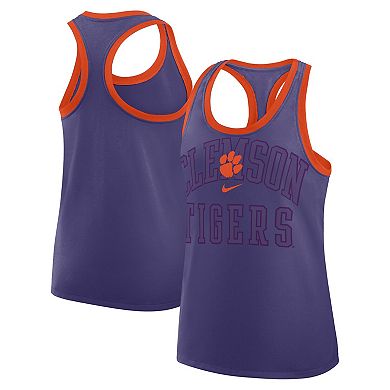 Women's Nike Purple Clemson Tigers Primetime Tri-Blend Racerback Tank Top