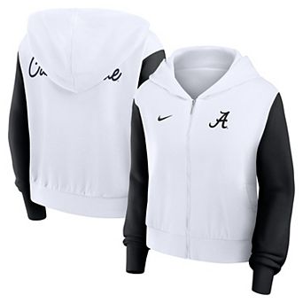 Women's Nike White Alabama Crimson Tide Beyond Capability Color Block Script Full-Zip Hoodie