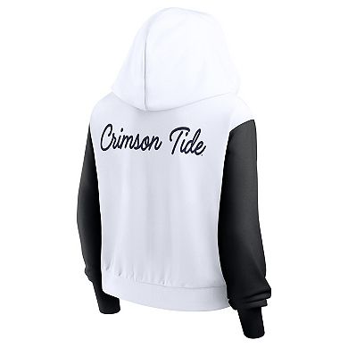 Women's Nike White Alabama Crimson Tide Beyond Capability Color Block Script Full-Zip Hoodie