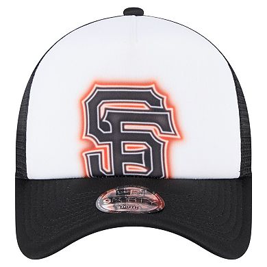 Toddler New Era White/Black San Francisco Giants Painted A-Frame 9FORTY Trucker Adjustable Hat