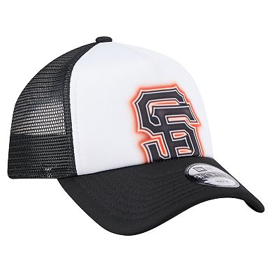 Toddler New Era White/Black San Francisco Giants Painted A-Frame 9FORTY Trucker Adjustable Hat