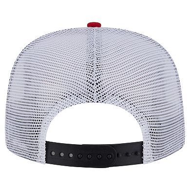 Men's New Era Black/Red New Jersey Devils Throwback V-Dye Adjustable Golfer Hat