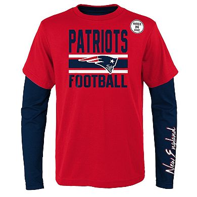 Preschool Navy/Red New England Patriots Fan Fave T-Shirt Combo Set