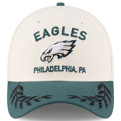Men's New Era Cream/Midnight Green Philadelphia Eagles 2025 NFL Draft 39THIRTY Flex Hat