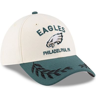 Men's New Era Cream/Midnight Green Philadelphia Eagles 2025 NFL Draft 39THIRTY Flex Hat