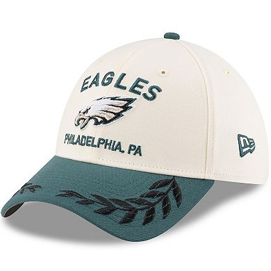 Men's New Era Cream/Midnight Green Philadelphia Eagles 2025 NFL Draft 39THIRTY Flex Hat