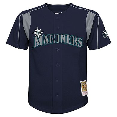 Youth Mitchell & Ness Felix Hernandez Navy Seattle Mariners Mesh Batting Practice Jersey