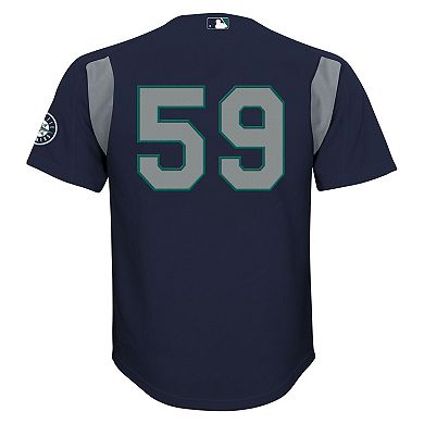 Youth Mitchell & Ness Felix Hernandez Navy Seattle Mariners Mesh Batting Practice Jersey