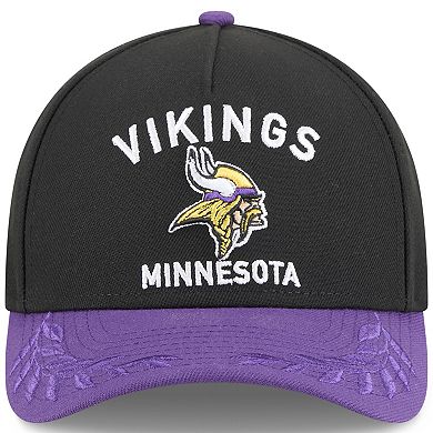 Men's New Era Black/Purple Minnesota Vikings 2025 NFL Draft 9FORTY A-Frame M-Crown Adjustable Hat