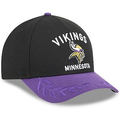 Men's New Era Black/Purple Minnesota Vikings 2025 NFL Draft 9FORTY A-Frame M-Crown Adjustable Hat