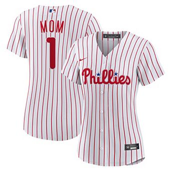 Women's Nike White Philadelphia Phillies #1 Mom Home Replica Jersey