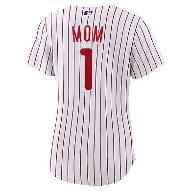Women's Nike White Philadelphia Phillies #1 Mom Home Replica Jersey
