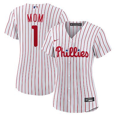 Women's Nike White Philadelphia Phillies #1 Mom Home Replica Jersey