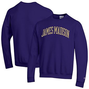 Men's Champion Purple James Madison Dukes Basic Arch Fleece Pullover Sweatshirt