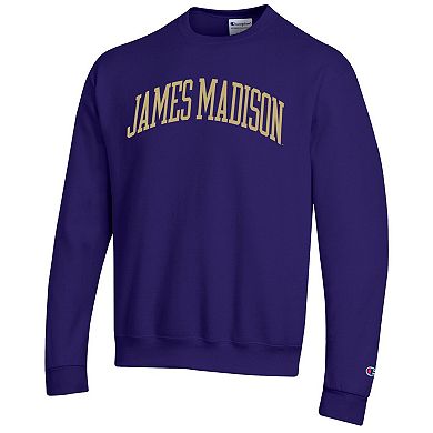 Men's Champion Purple James Madison Dukes Basic Arch Fleece Pullover Sweatshirt