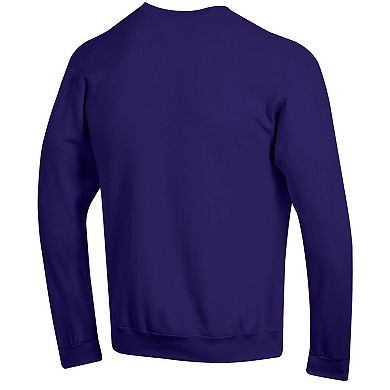 Men's Champion Purple James Madison Dukes Basic Arch Fleece Pullover Sweatshirt