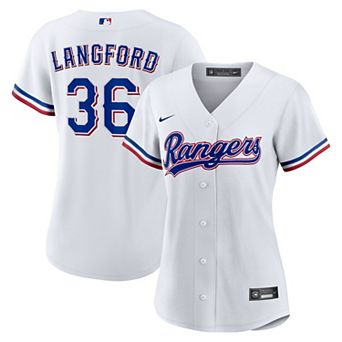 Women's Nike Wyatt Langford White Texas Rangers Home Replica Jersey