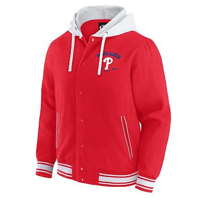 Men's Darius Rucker Collection by Fanatics Red Philadelphia Phillies Full-Snap Hooded Jacket