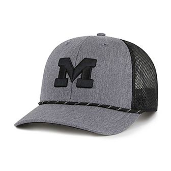 Men's '47 Gray Michigan Wolverines Carbon Rope Adjustable Hat