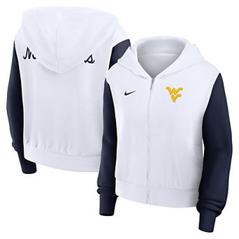 Women's Nike White West Virginia Mountaineers Beyond Capability Color Block Script Full-Zip Hoodie