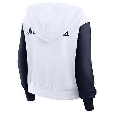 Women's Nike White West Virginia Mountaineers Beyond Capability Color Block Script Full-Zip Hoodie