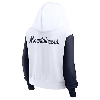Women's Nike White West Virginia Mountaineers Beyond Capability Color Block Script Full-Zip Hoodie