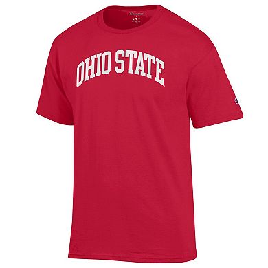 Men's Champion Scarlet Ohio State Buckeyes Basic Arch T-Shirt