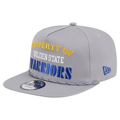 Men's New Era Gray Golden State Warriors Throwback Property Of Golfer Snapback Hat