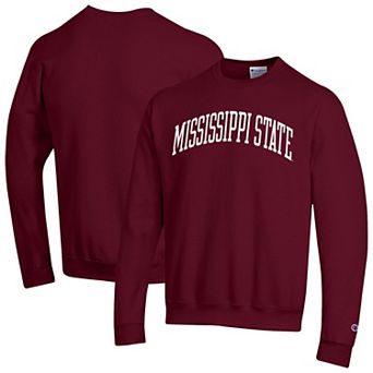 Men's Champion Maroon Mississippi State Bulldogs Basic Arch Fleece Pullover Sweatshirt