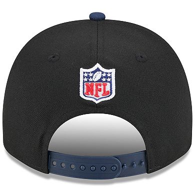Men's New Era Black/College Navy Seattle Seahawks 2025 NFL Draft A-Frame 9FIFTY Snapback Hat
