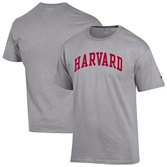 Men's Champion Heather Gray Harvard Crimson Basic Arch T-Shirt