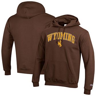 Men's Champion Brown Wyoming Cowboys Arch Over Logo Pullover Hoodie