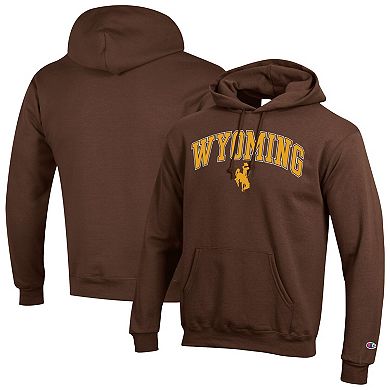 Men's Champion Brown Wyoming Cowboys Arch Over Logo Pullover Hoodie